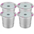 Reusable stainless steel coffee capsule filters 4-pack compatible with Keurig brewers - 4 Pieces Set (Boxed)