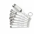 Stainless steel measuring spoons set with leveling tool and clear capacity marks for baking. - Mirror Polished Measuring Spoons 8-Piece Set (Color Box)
