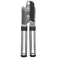 Stainless steel manual can opener with ergonomic black non-slip grip handles and rotary knob - Can Opener
