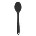 Black silicone cooking spoon, essential non-stick kitchen utensil with convenient hanging hole. - Black Cooking Spoon