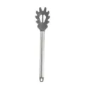 Stainless steel handle silicone pasta server kitchen utensil for home cooking nonstick cookware - Pink Paw / Gray