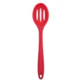 Red silicone slotted spoon cooking utensil for kitchen non-stick cookware and baking tools. - Red Slotted Spoon