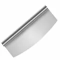 Edelstahlschneider Pizzaschneider Wiegemesser 10 Zoll Halbmond Teigschneider Kochwerkzeug - 25cm