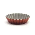 Champagne Gold Fluted Tart Mold Baking Cup Mini Pie Pan Cake Mold Metal Quiche Pan - Large Round Mold / Two-tone Gold Silver