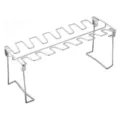 Stainless steel chicken leg rack BBQ grill stand holder for oven smoking outdoor cooking tool - Chicken Leg Rack Only (Without Tray)