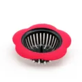 Rot und Schwarz Blumenform Kuechenspüle Sieb Korb für Becken Abflussfilter neu - Rot