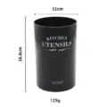 Black cylindrical kitchen utensil holder for cutlery storage, durable organizer container - Black Utensil Holder