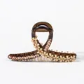 Détail de pince à cheveux élégante en strass, design de fleur en cristal scintillant pour femmes. - 11cm / Champagne
