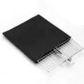 Portable folding BBQ grill basket with black storage bag for outdoor cooking and barbecue. - BBQ Grill Net (Storage Bag)