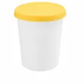 Large white ice cream cup with yellow silicone lid, plastic bucket for cold storage. - Large 1000ml