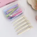 Molle per capelli a becco d'anatra crema e colorate, clip per styling senza segni. - 5 Pezzi/Confezione / Bianco avorio