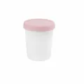 Small ice cream cup with pink silicone lid plastic storage container for frozen dessert storage - Small (180ML)