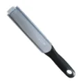 Stainless steel multi-functional cheese grater and lemon zester with protective cover. - Black