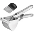 Stainless steel potato ricer heavy duty mashed potato press kitchen tool with cleaning brush - Potato Press + Crinkle Cutter (Color Box Set)