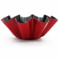 Red and black medium chrysanthemum tart mold, non-stick metal baking pastry tool variant. - Medium Chrysanthemum Mold / Red & Black
