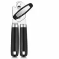 Abrelatas de acero inoxidable con mango negro abridor de botellas multifunción modelo C02 - Abrelatas C2 de Mango Grueso