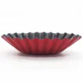 Large Red and Black Fluted Egg Tart Mold Non-Stick Baking Cup Pastry Tartlet Pan - Large Egg Mold / Red & Black