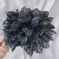 Pince a cheveux rose en dentelle noire pailletee pour coiffures elegantes et accessoires chic. - 13cm / Noir