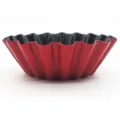Red and black fluted tart mold, non-stick small pie quiche baking pan for oven use. - Small Chrysanthemum Mold / Red & Black