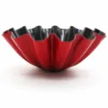 Red and black large fluted tart mold non-stick metal baking cup pastry tool option - Large Chrysanthemum Mold / Red & Black