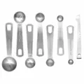 Stainless steel measuring spoon set 8-piece baking kitchen tool set with leveling ruler. - 8-Piece Set with Leveler
