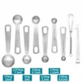 Stainless steel measuring spoons set 9pcs baking kitchen cooking spice tool set new - 9-Piece Set with Whisk and Leveler
