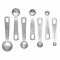 Stainless steel measuring spoons set, 7 pieces round baking kitchen cooking tools variant. - 7-Piece Measuring Spoon Set