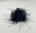 Black feather hair claw clip elegant fashion hair accessory for women styling detail - Ostrich Feather Hair Claw / Black