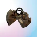 Pince à cheveux nœud marron pour femmes, griffe élégante pour coiffure demi-queue. - 8cm / Café