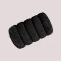 Élastiques à cheveux noirs durables et élastiques pour queue de cheval femme 5pcs - Chouchous Epais / 5 Pièces/Paquet / Noir
