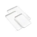 Set of 3 rectangular baking pans carbon steel non-stick cookie pastry mold kitchen tool - Milk White