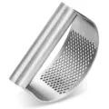 Stainless steel garlic press, ergonomic curved manual garlic mincer tool for kitchen. - Regular Garlic Press