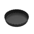 Schwarze Antihaft-Tarteform mit losem Boden Quiche- und Kuchenbackform für die Küche - 5-Zoll Runde Tarte-Form mit Herausnehmbarem Boden (Schwarz)