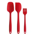 Red silicone spatula set 3-piece baking scraper brush kitchen cooking tool non-stick - Oil Brush 3-Piece Set