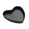 Hartvormige anti-aanbak taartvorm met uitneembare bodem en gegolfde randen voor heerlijk gebak. - 4.5-Inch Hartvormige Taartvorm met Uitneembare Bodem (Zwart)