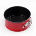 Runde Springform Kuchenform mit Boden und Antihaftbeschichtung zum Backen von leckeren Kuchen - Rot 4 Zoll Springform