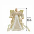 Christmas tree topper angel doll with gold dress and plush trim, festive holiday decor. - Large Size (ML-P878) / Gold
