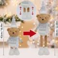 Christmas telescopic teddy bear plush toy with sequin sweater, festive holiday home decor item. - White Pointed Hat - Telescopic (ML-Q1664A)