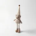 Christmas knitted plush bear doll decoration with long hat and striped legs for holiday. - Bear / Khaki