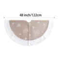 Christmas tree skirt 48 inch burlap white snowflake ruffled edge holiday party decor - ML-O1505 Style / 48-inch
