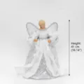 Christmas tree topper angel doll white silver festive party holiday home decoration ornament - Large Size (ML-P880)