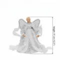 Christmas tree topper angel doll decoration white silver festive party holiday ornament - Small Size (ML-P881)