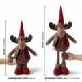 Christmas telescopic reindeer doll plush toy with adjustable height holiday desktop decoration. - Elk Style