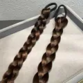 Brown synthetic braided hair extension detail shot, perfect for traditional Hanfu styling & daily. - Single Braid / Brown