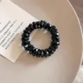 Chouchou de cheveux en cristal noir de style coréen et bracelet élégant pour le coiffage. - Bleu Marine