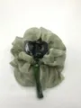 Nouvelle pince à cheveux verte style chinois avec tissu organza et pendentif gland. - Pince à cheveux / Vert
