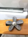Pince a cheveux fleur strass Pince machoire brillante cristaux accessoire coiffure femme - Pinces à cheveux bec de canard / Argent