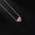 Elegante collana in oro rosa con ciondolo a cuore in cristallo blu da donna chic. - Cuore Strass Oro / AI图说或属性指明带水钻或颜色内含镶钻,统一修正英文表达为Rhinestone,而非Zirconia