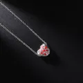 Collana girocollo color argento con ciondolo a cuore decorato da dettagli smaltati rossi. - Cuore Smaltato Argento