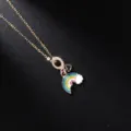 Bellissima collana con ciondolo arcobaleno nuvola in oro rosa, elegante gioiello da donna. - Arcobaleno KC Oro